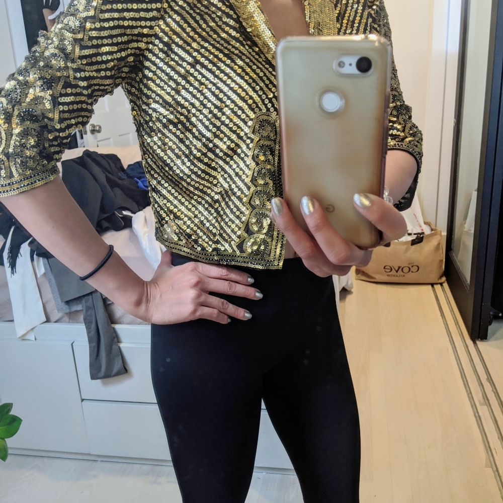 Bcbgmaxazria - Sequin Evening Blazer/Shell Top - image 4